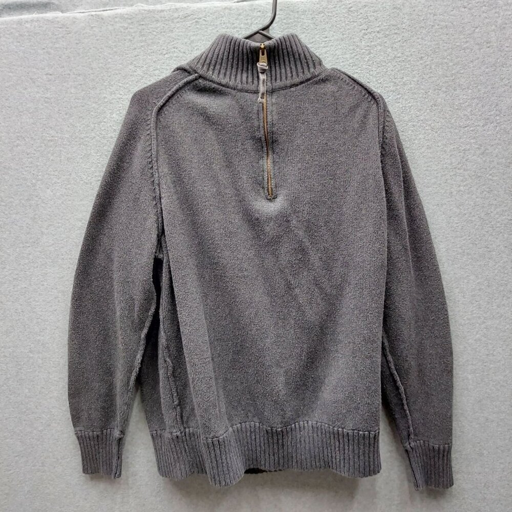 American Eagle Outfitters XXL Gray Cotton Half-Zip Sweater